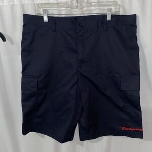 Budweiser Edwards Men's Size 36 Embroidered Logo Woven Cargo Work Shorts NWT